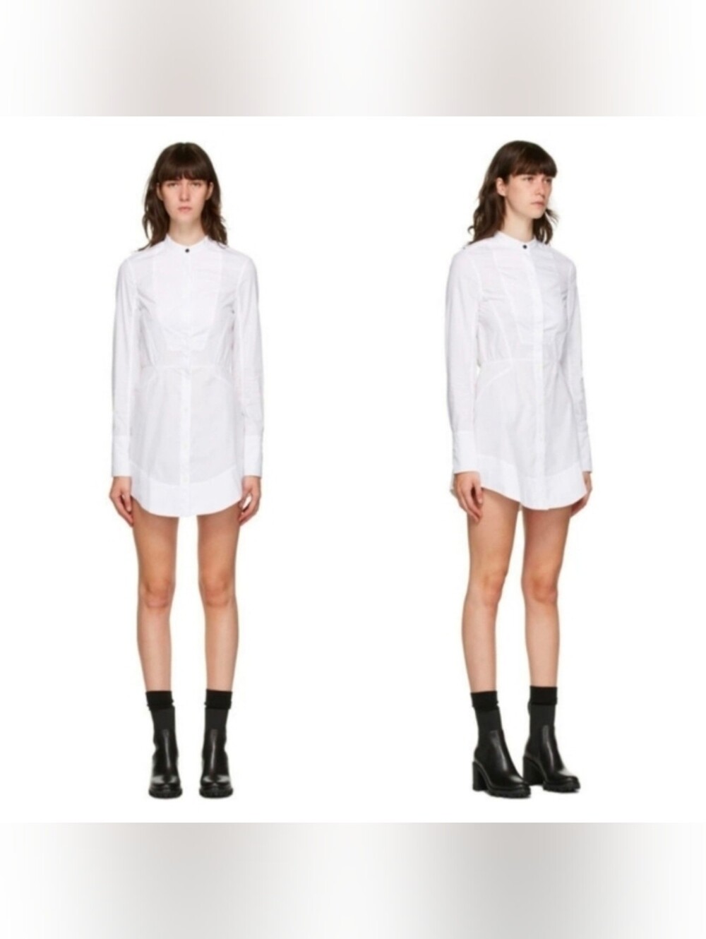 Rag & Bone Victorine Collarless Shirtdress - Picture 1 of 8